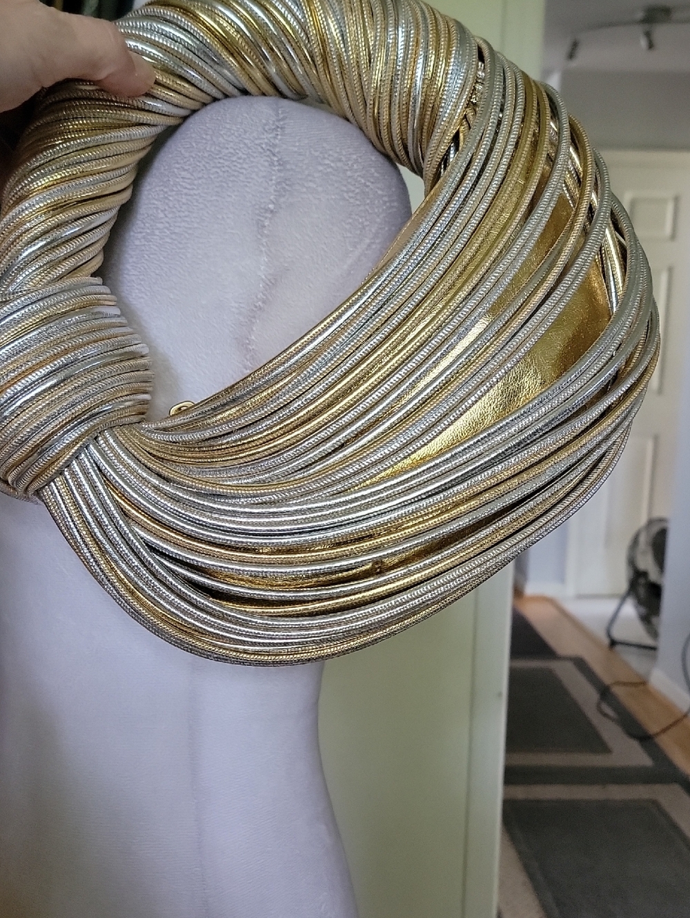 Bottega Veneta Metallic Gold & Silver Tubular Jodie Knot Bag - Picture 13 of 15